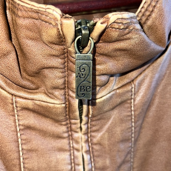 Women's Plus Size 2X Soft Faux Leather Jacket Big Chill Zipper Brown Tan *READ* - Picture 6 of 17